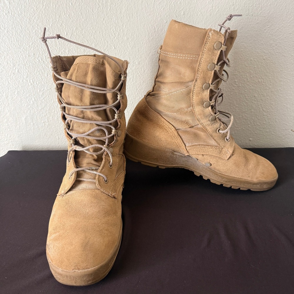 McRae Footwear Mens 9W Military Combat Boots Coyote Tan Suede Vibram Tactical